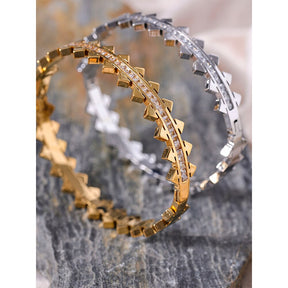 Bracelete Stark Cravejado de Zircônias em Prata 925 ou Ouro 18K