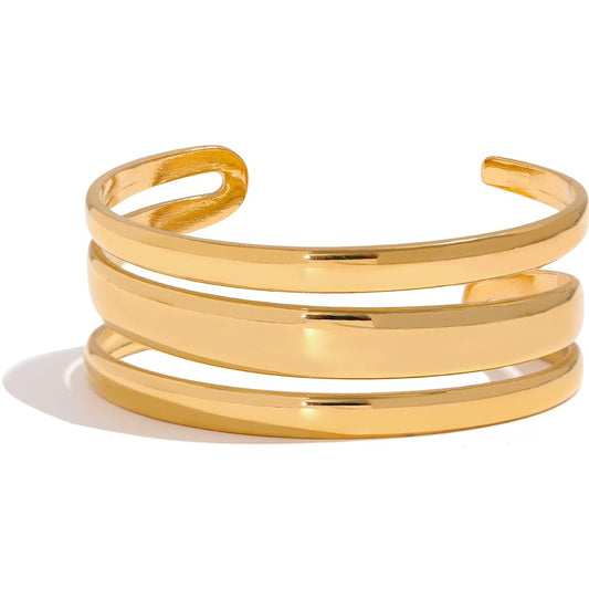 Bracelete Triplo Arco em Ouro 18K