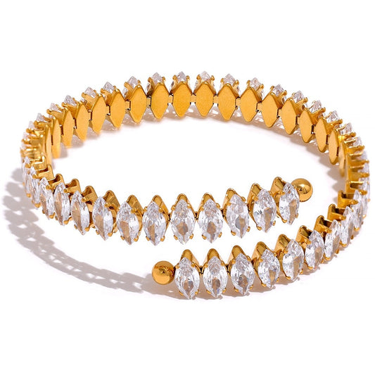 Bracelete Bling de Zircônias em Ouro 18K