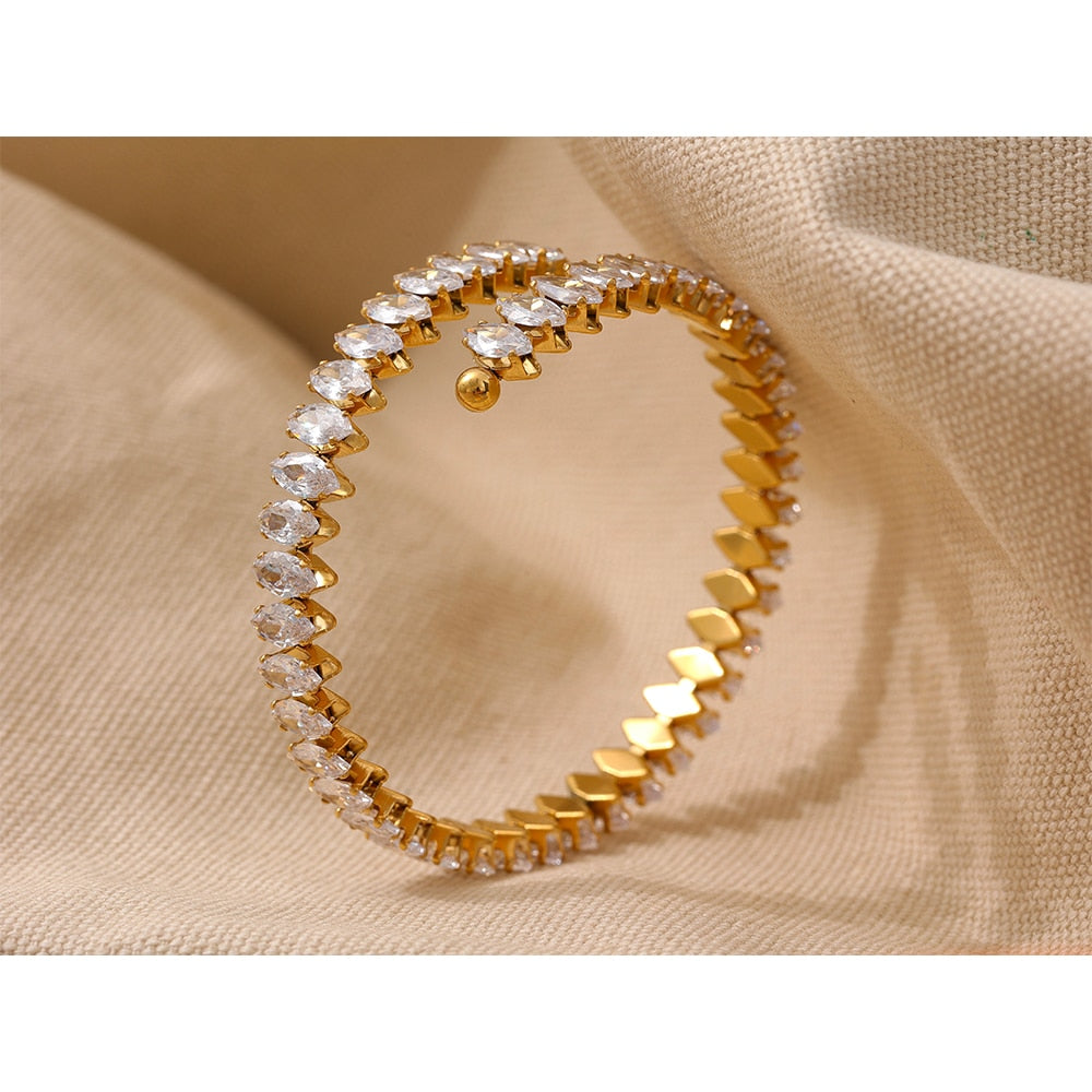 Bracelete Bling de Zircônias em Ouro 18K
