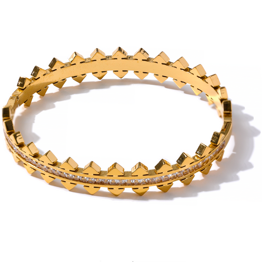 Bracelete Stark Cravejado de Zircônias em Prata 925 ou Ouro 18K