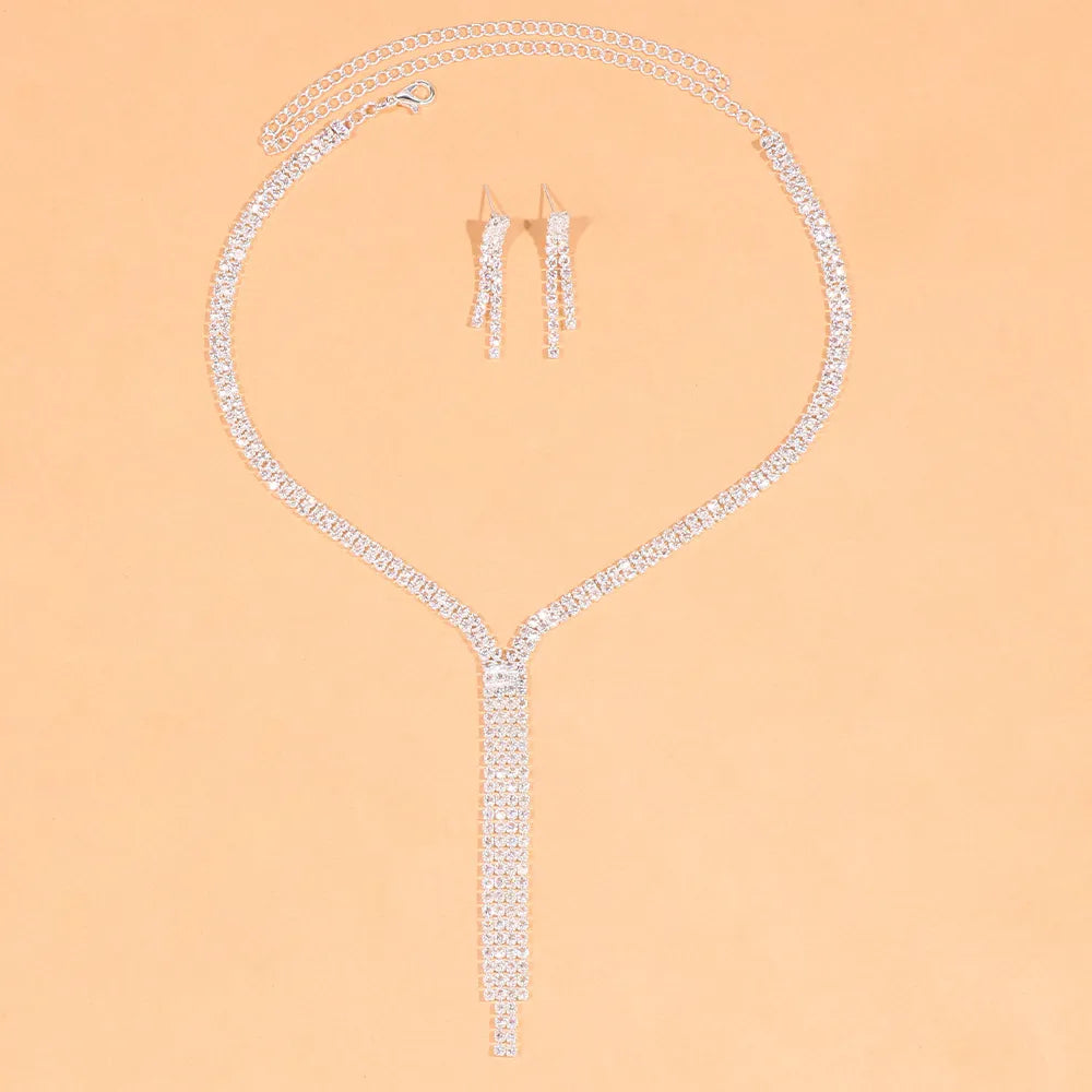 Conjunto Colar e Brincos Cascata em Prata 925 ou Ouro 18K