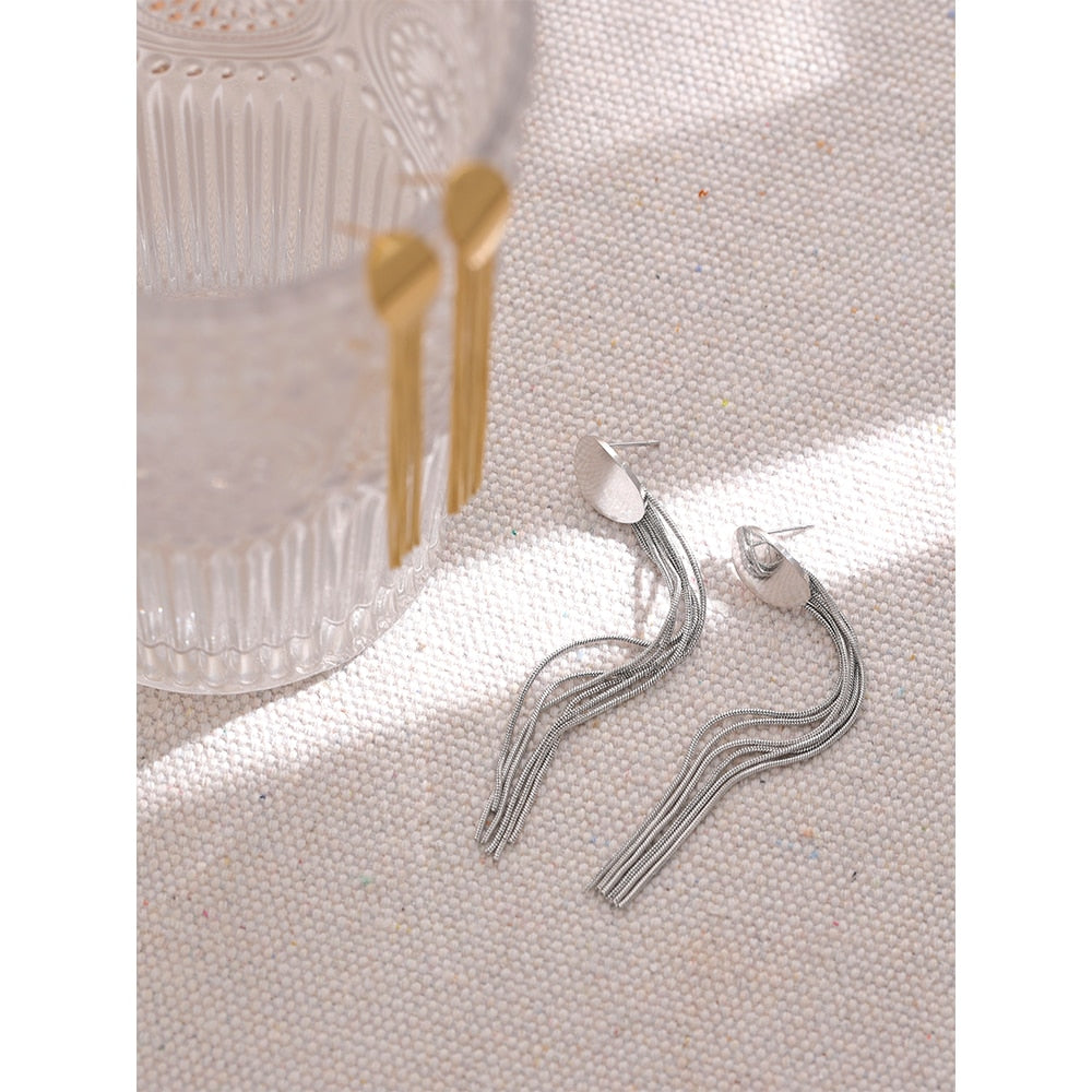 Brinco Drop Cascata de Banho em Ouro 18K e Prata 925