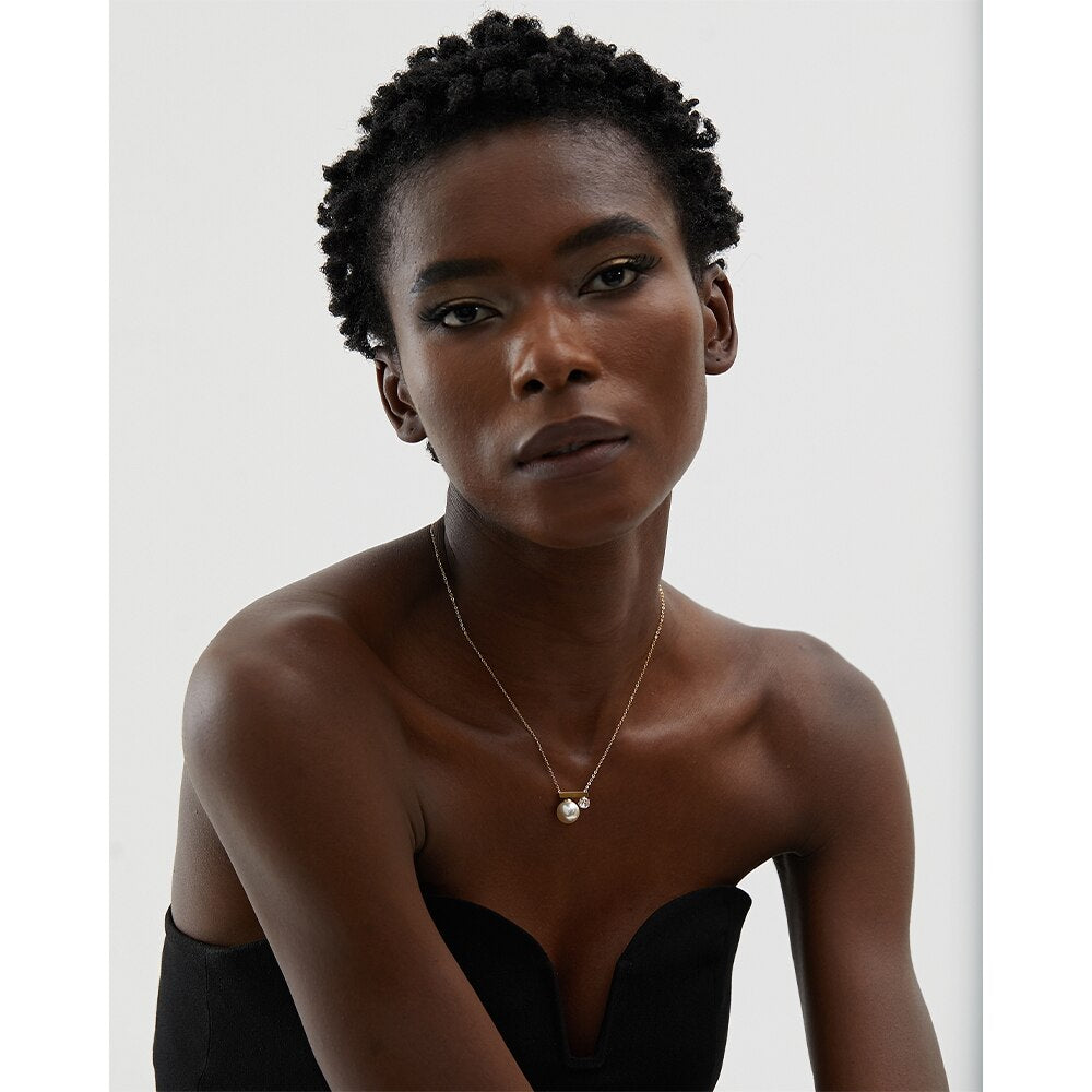 Colar Standard de Pérola e Zircônia em Ouro 18K