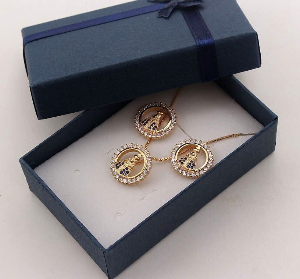 Conjunto Colar e Brincos Nossa Senhora Aparecida