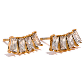 Brinco Bling Cravejado de Zircônias e Ouro 18K