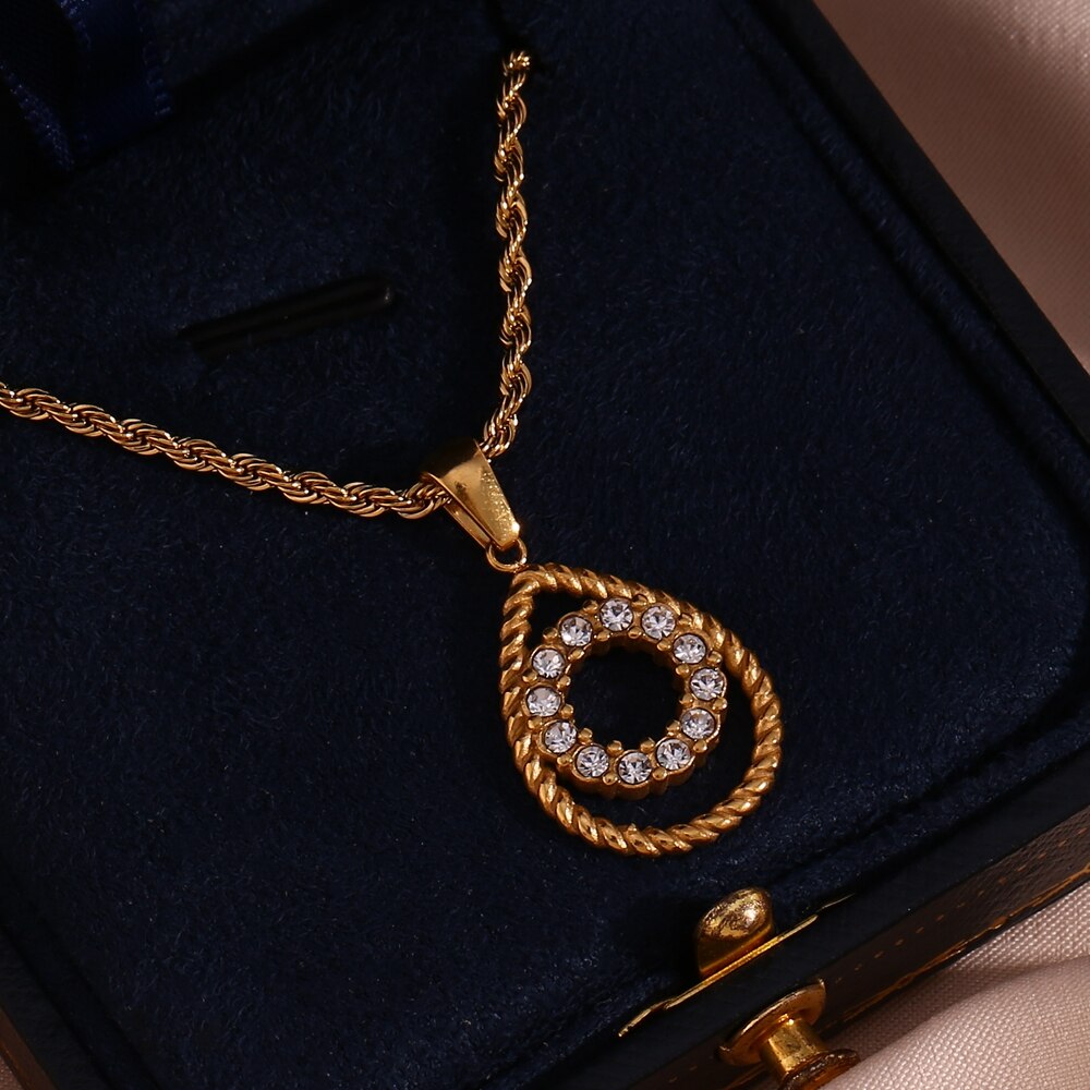 Conjunto Colar e Brincos Isla de Zircônias e Ouro 18k