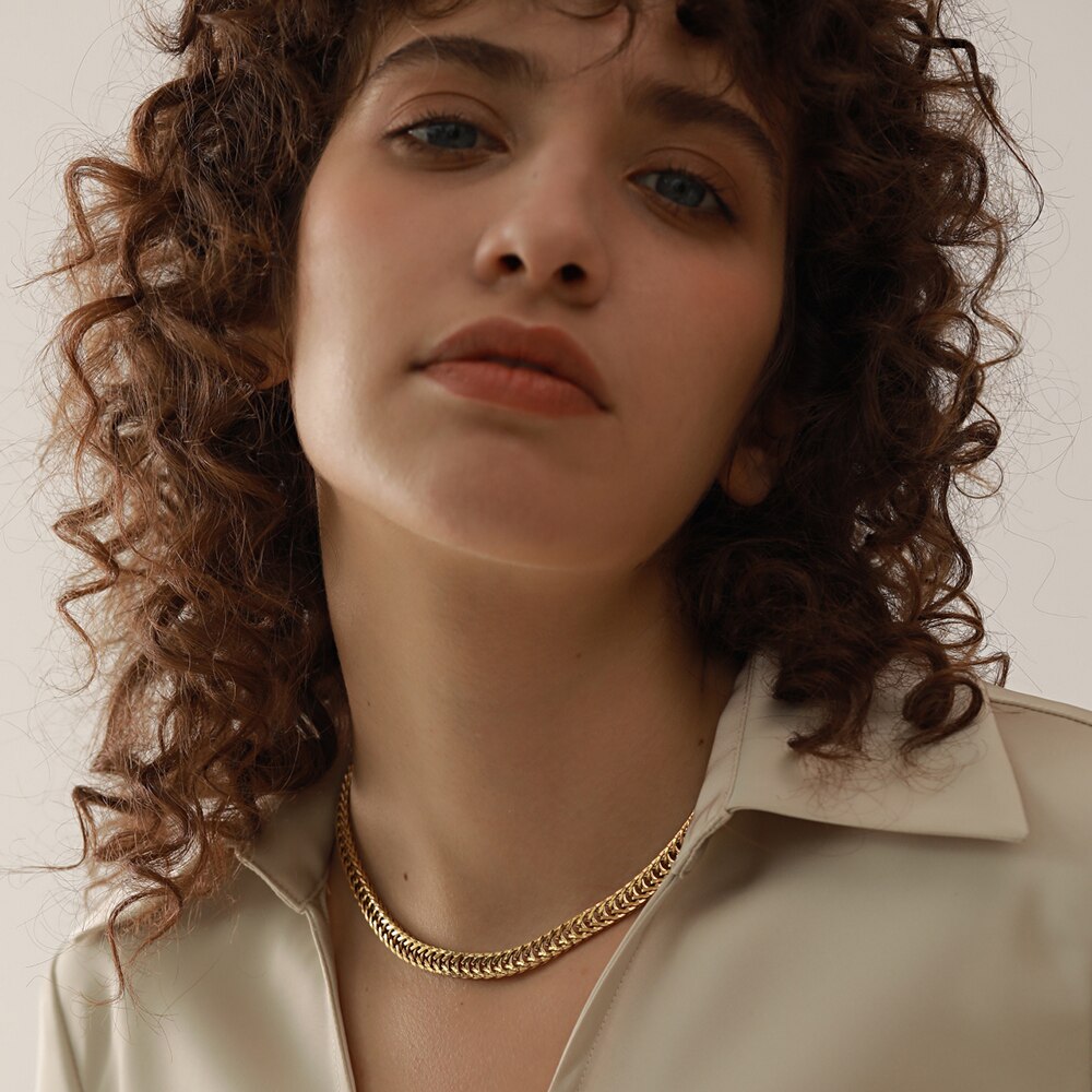 Conjunto Colar e Pulseira Veneziana em Ouro 18K