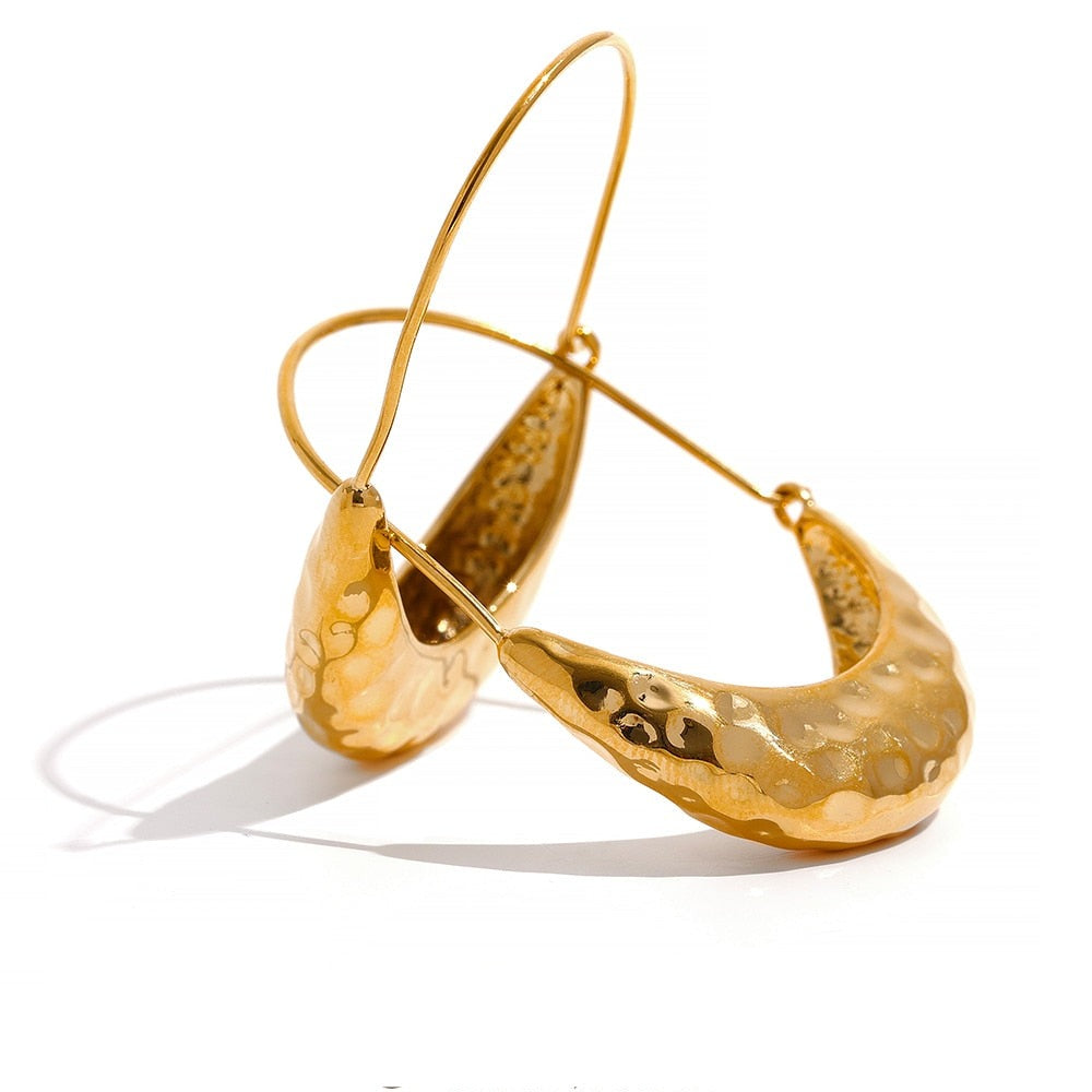 Brinco de Argola Drop Cestinho Banhado em Ouro 18K