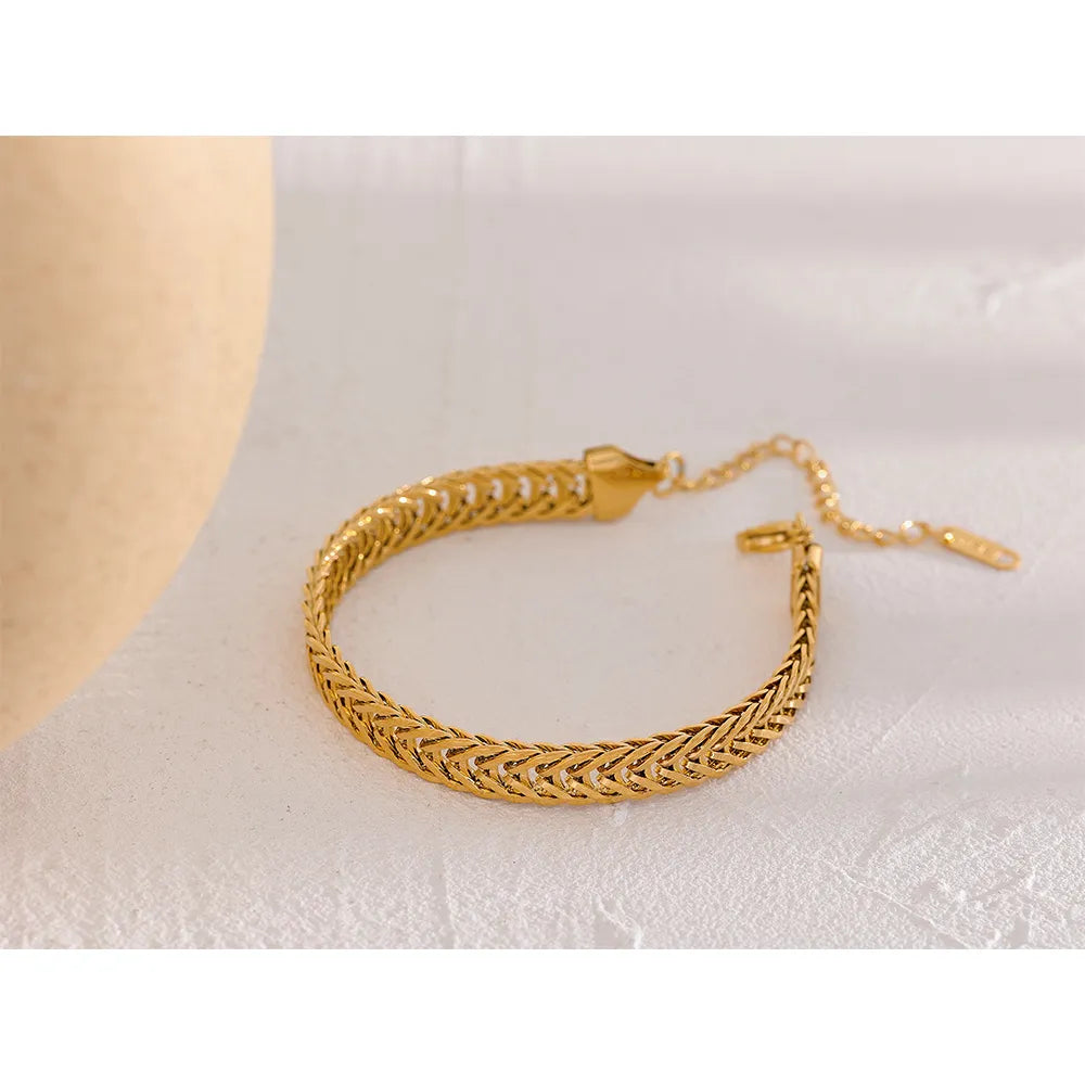 Conjunto Colar e Pulseira Veneziana em Ouro 18K