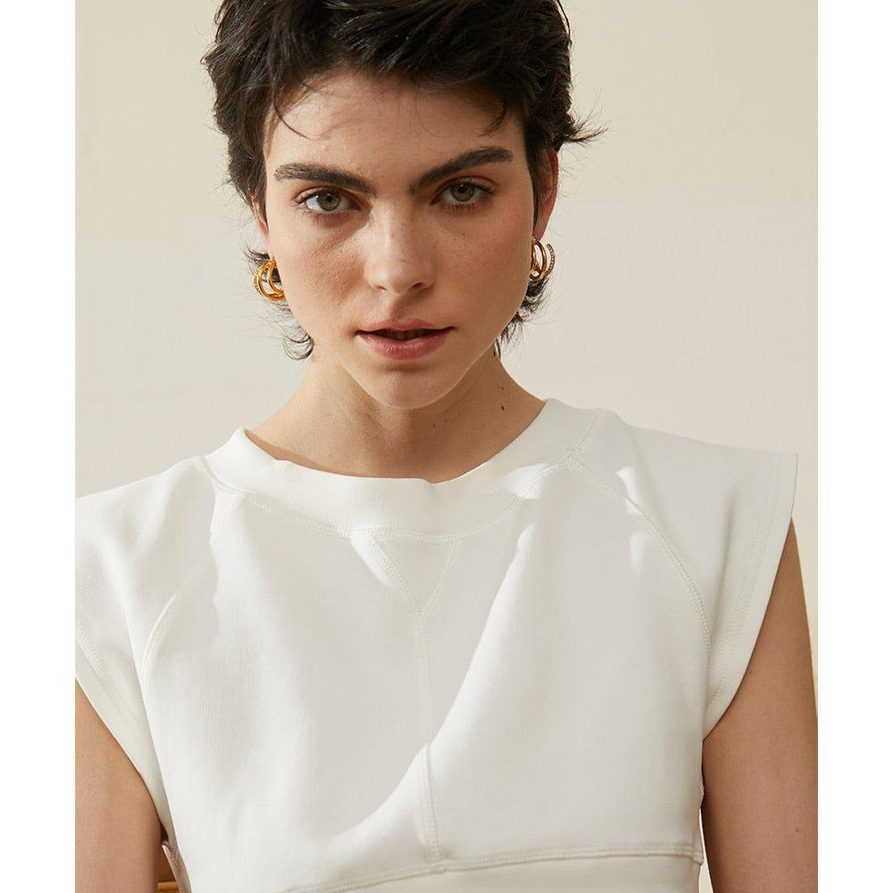 Brinco Moderno Shape Cravejado de Zircônias Ouro 18K