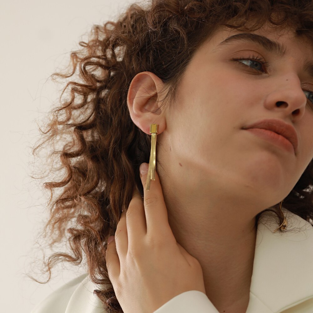 Brinco Cascata Long Banhado a Ouro 18K e Prata 925