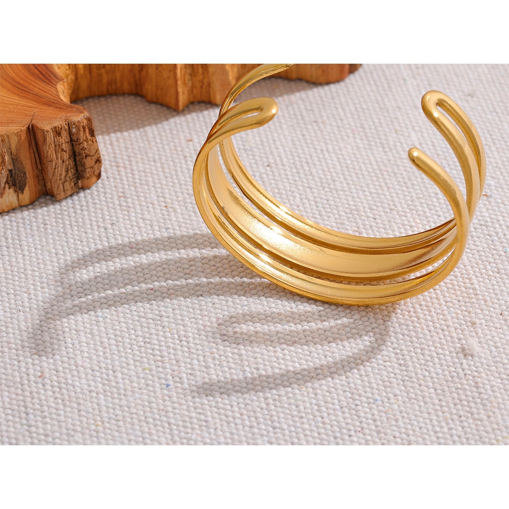 Bracelete Triplo Arco em Ouro 18K