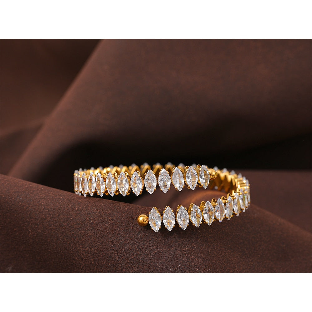 Bracelete Bling de Zircônias em Ouro 18K