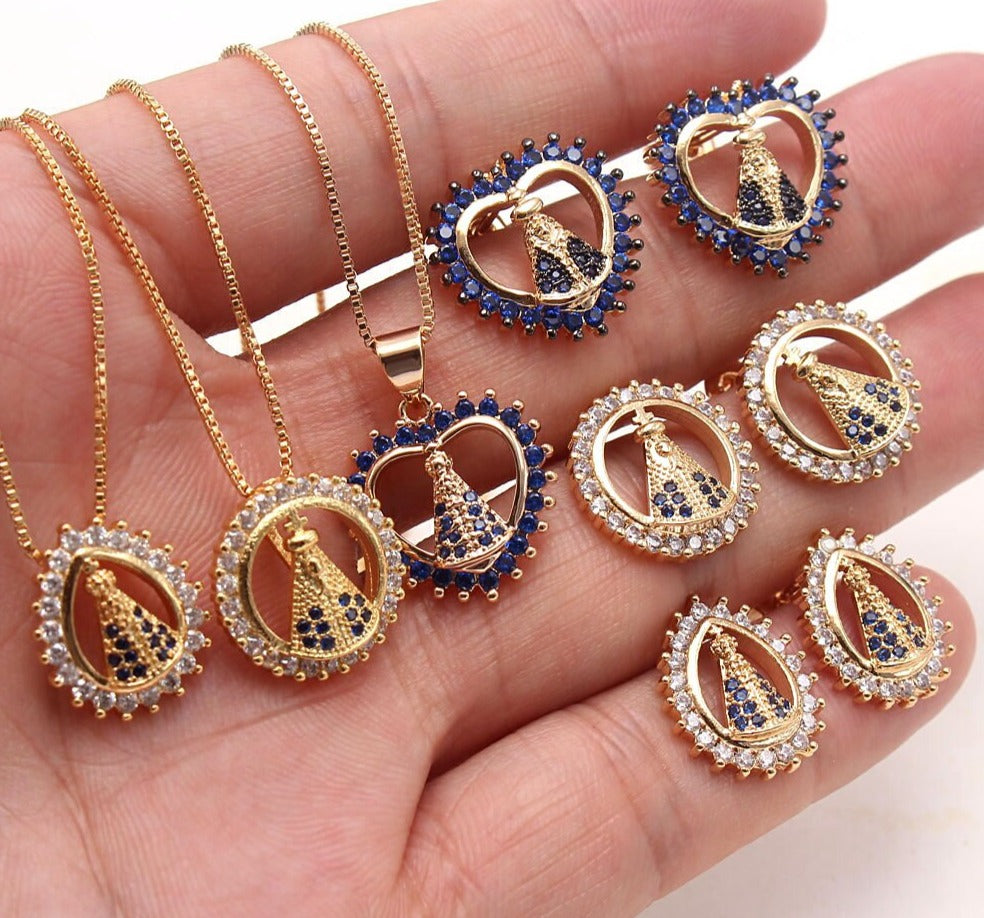 Conjunto Colar e Brincos Nossa Senhora Aparecida