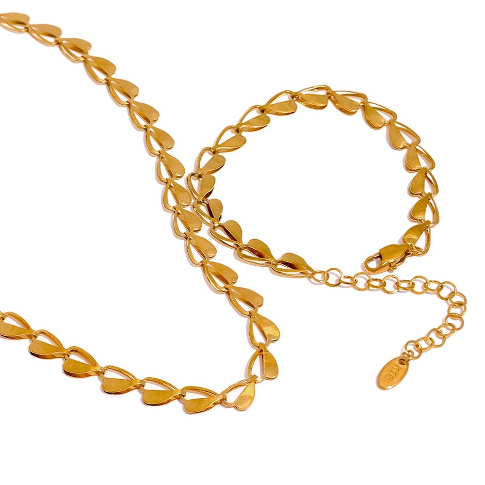 Conjunto Colar e Pulseira Madison em Ouro 18K