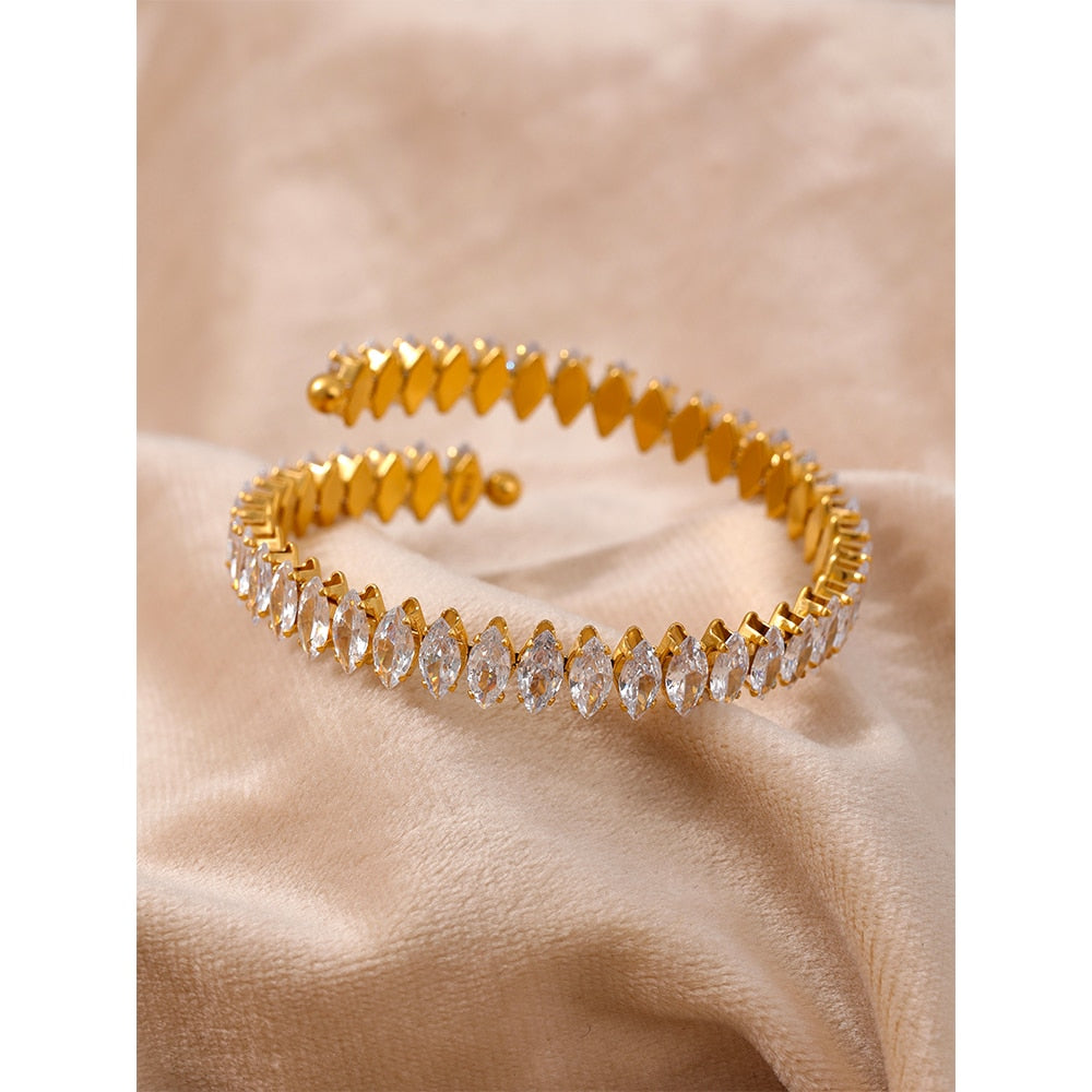 Bracelete Bling de Zircônias em Ouro 18K