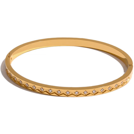 Bracelete Gaia Cravejado de Zircônias Ouro 18K ou Prata 925