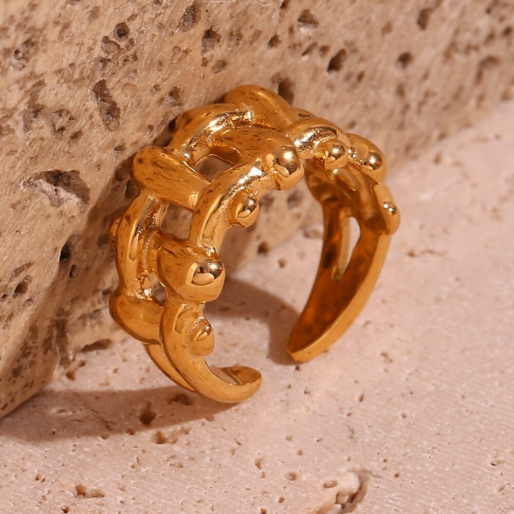 Conjunto Anel e Brincos Connie em Ouro 18K