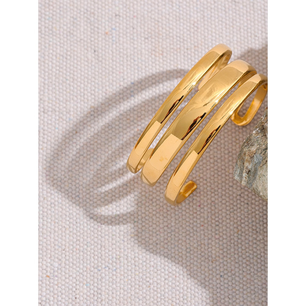 Bracelete Triplo Arco em Ouro 18K