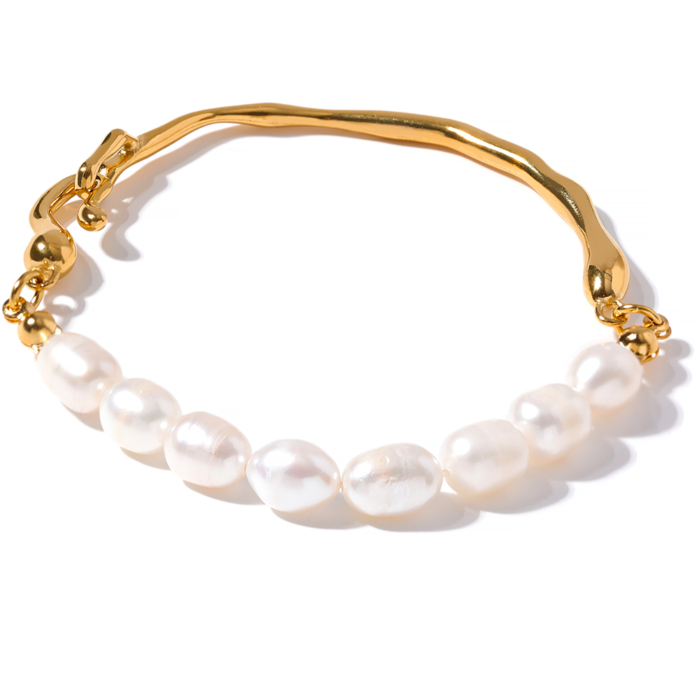 Bracelete de Pérolas Barrocas em Ouro 18K